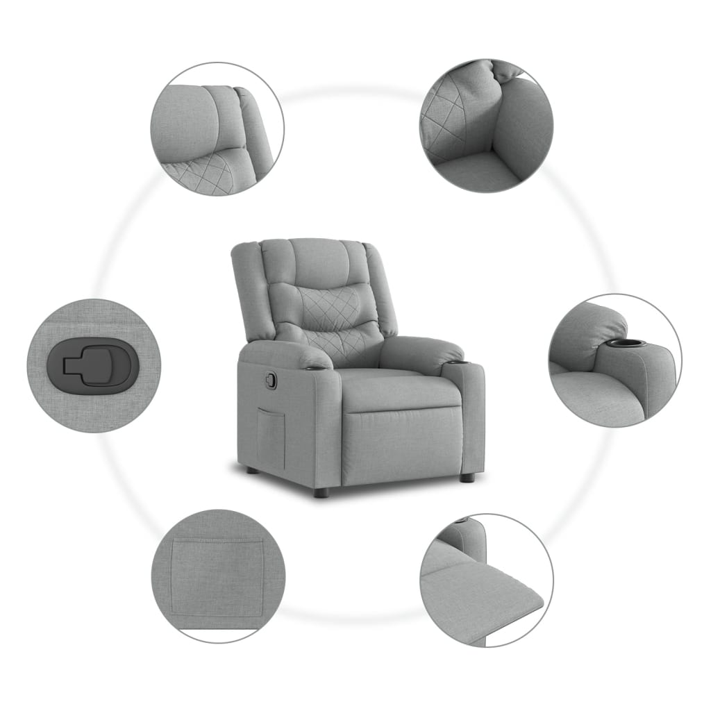 Fauteuil inclinable Gris clair Tissu - XIOS