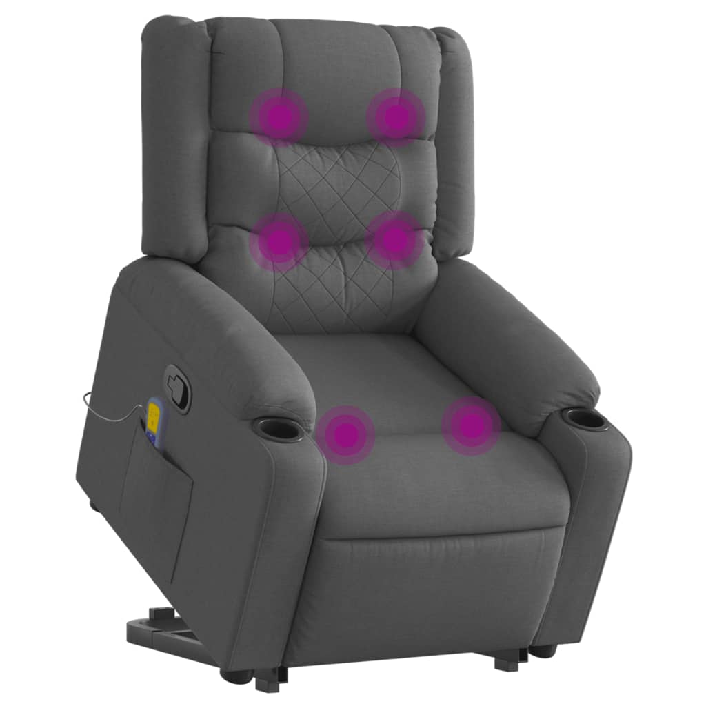 Fauteuil de massage inclinable Gris foncé Tissu - XIOS