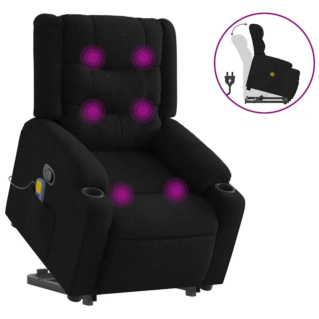 Fauteuil de massage inclinable Noir Tissu - XIOS