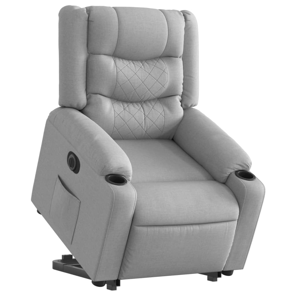 Fauteuil inclinable électrique gris clair tissu - XIOS