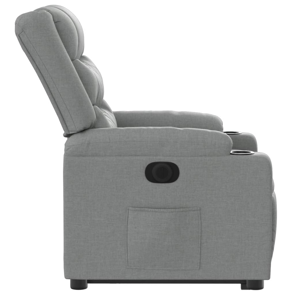 Fauteuil inclinable électrique gris clair tissu - XIOS