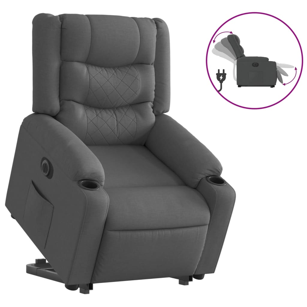 Fauteuil inclinable électrique gris foncé tissu - XIOS