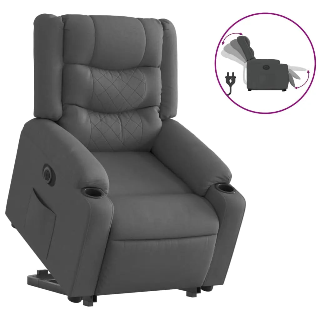 Fauteuil inclinable électrique gris foncé tissu - XIOS
