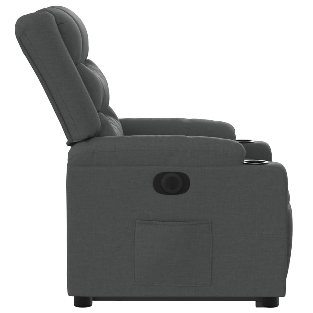 Fauteuil inclinable électrique gris foncé tissu - XIOS