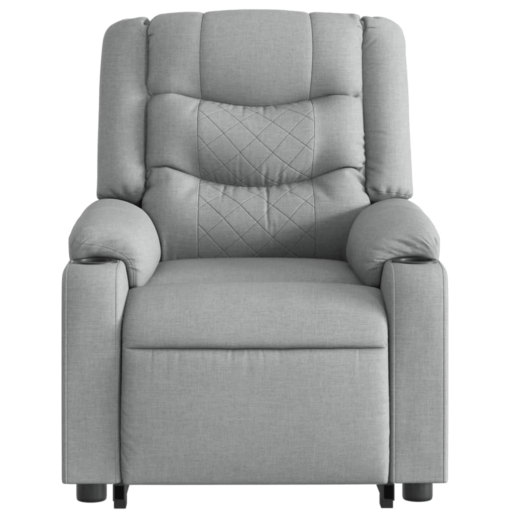 Fauteuil inclinable de massage électrique Gris clair Tissu Fauteuils vidaXL