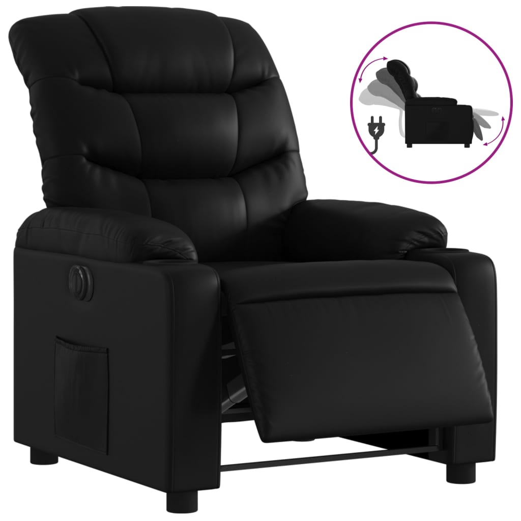 Fauteuil inclinable électrique Noir Similicuir - XIOS