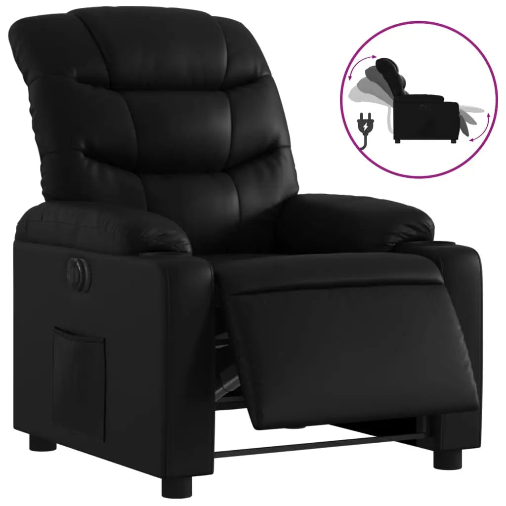 Fauteuil inclinable électrique Noir Similicuir - XIOS