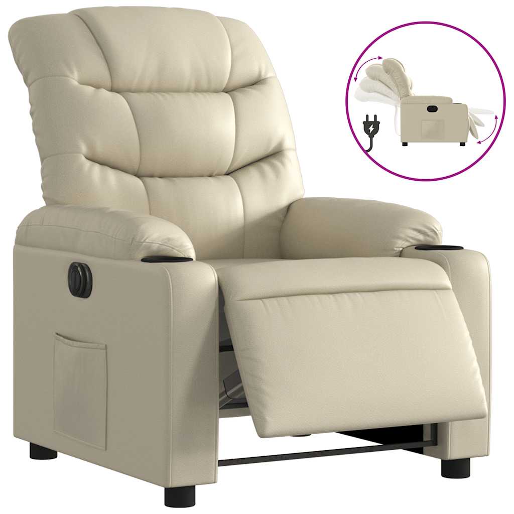 Fauteuil inclinable électrique Crème Similicuir - XIOS