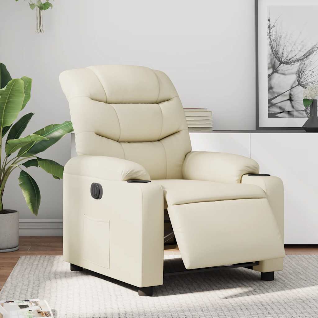 Fauteuil inclinable électrique Crème Similicuir - XIOS