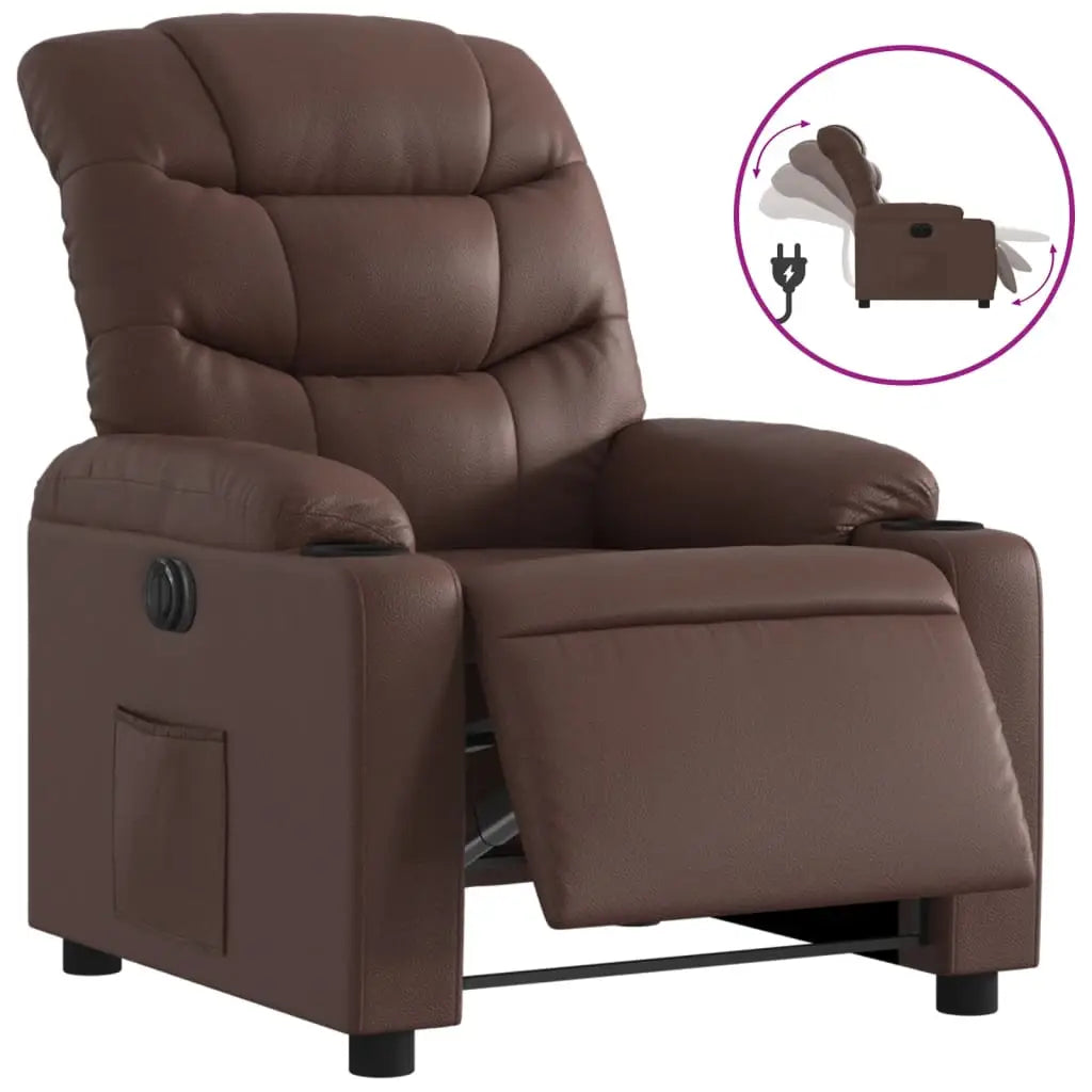 Fauteuil inclinable électrique Marron Similicuir - XIOS