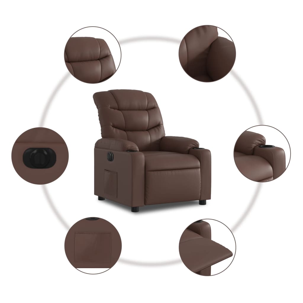 Fauteuil inclinable électrique Marron Similicuir - XIOS