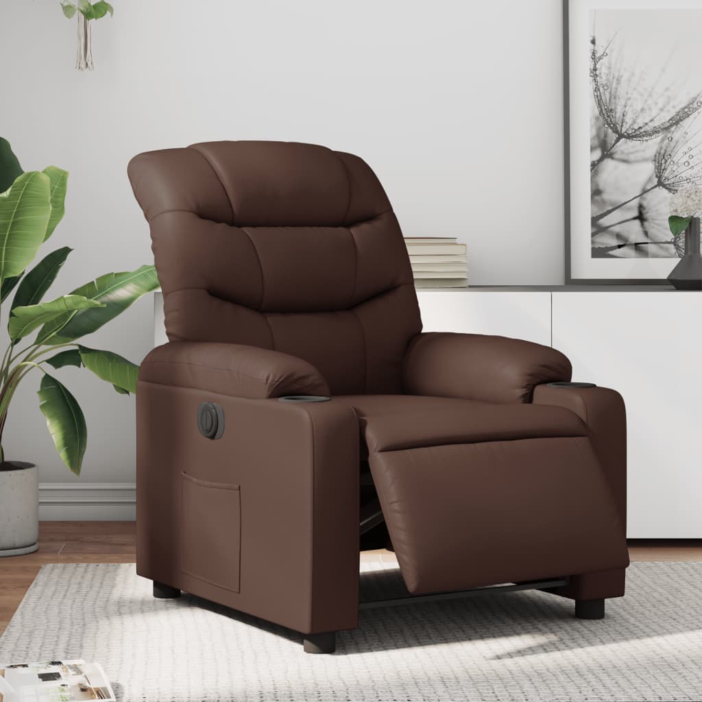 Fauteuil inclinable électrique Marron Similicuir - XIOS