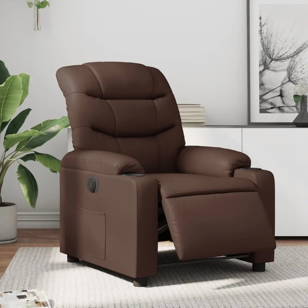 Fauteuil inclinable électrique Marron Similicuir - XIOS