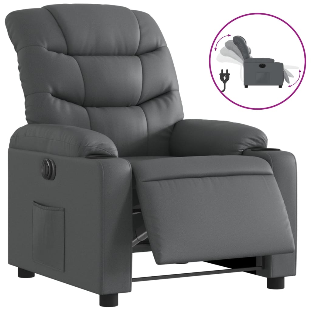 Fauteuil inclinable électrique Gris Similicuir - XIOS
