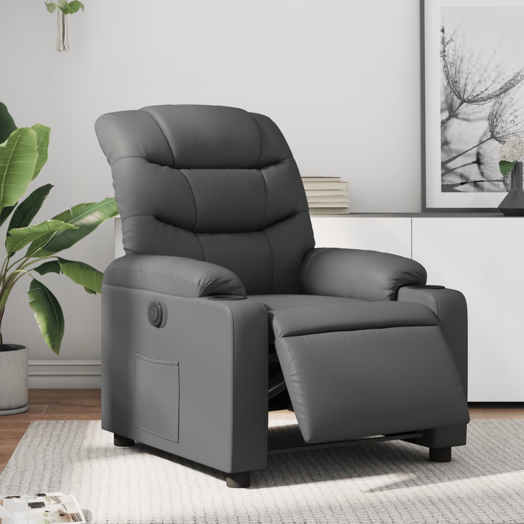 Fauteuil inclinable électrique Gris Similicuir - XIOS