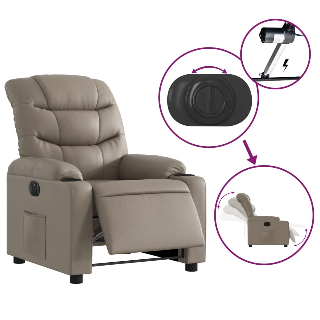 Fauteuil inclinable électrique Cappuccino Similicuir - XIOS