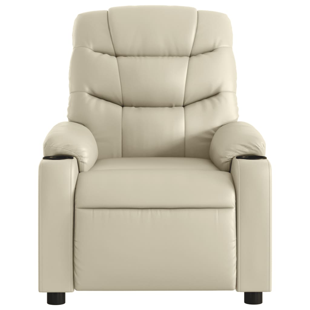 Fauteuil de massage inclinable électrique crème similicuir - XIOS