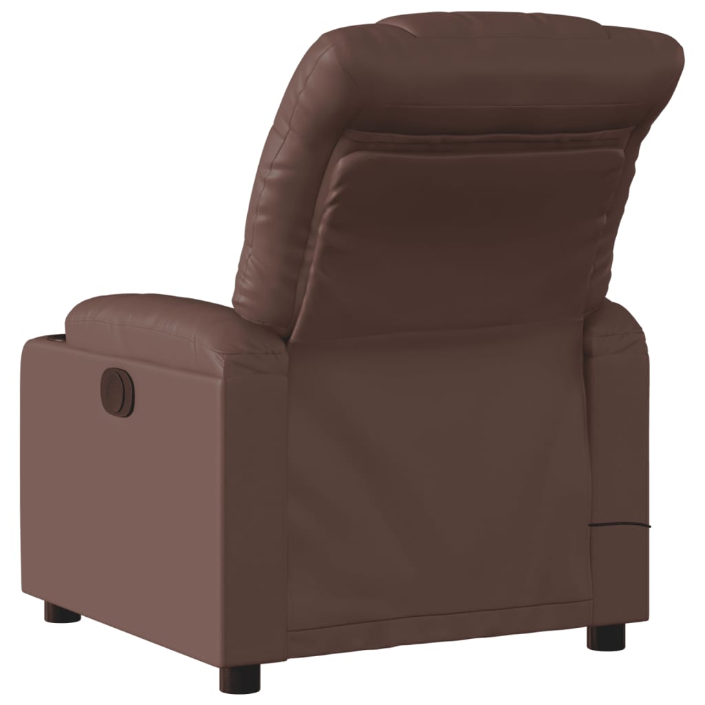 Fauteuil de massage inclinable électrique marron similicuir - XIOS