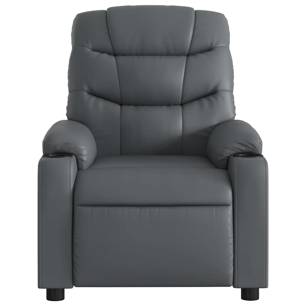 Fauteuil de massage inclinable électrique gris similicuir - XIOS