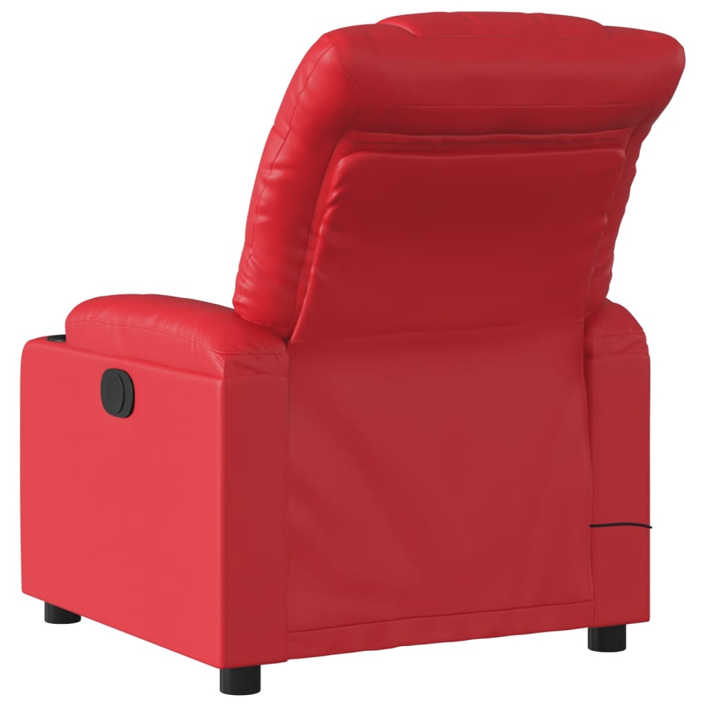 Fauteuil de massage inclinable électrique rouge similicuir - XIOS