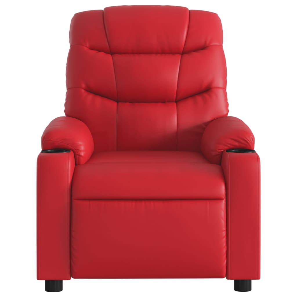 Fauteuil de massage inclinable électrique rouge similicuir - XIOS