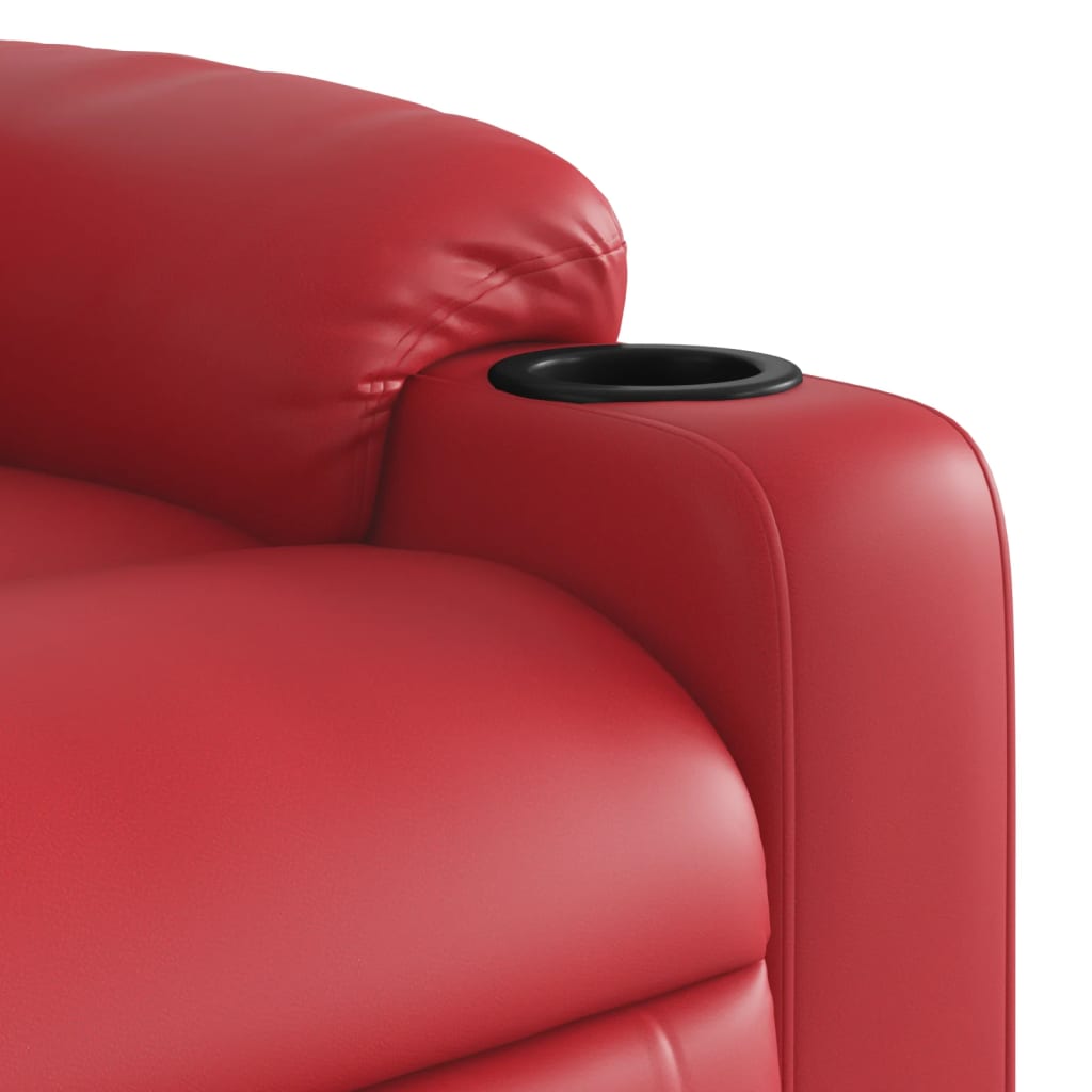 Fauteuil de massage inclinable électrique rouge similicuir - XIOS
