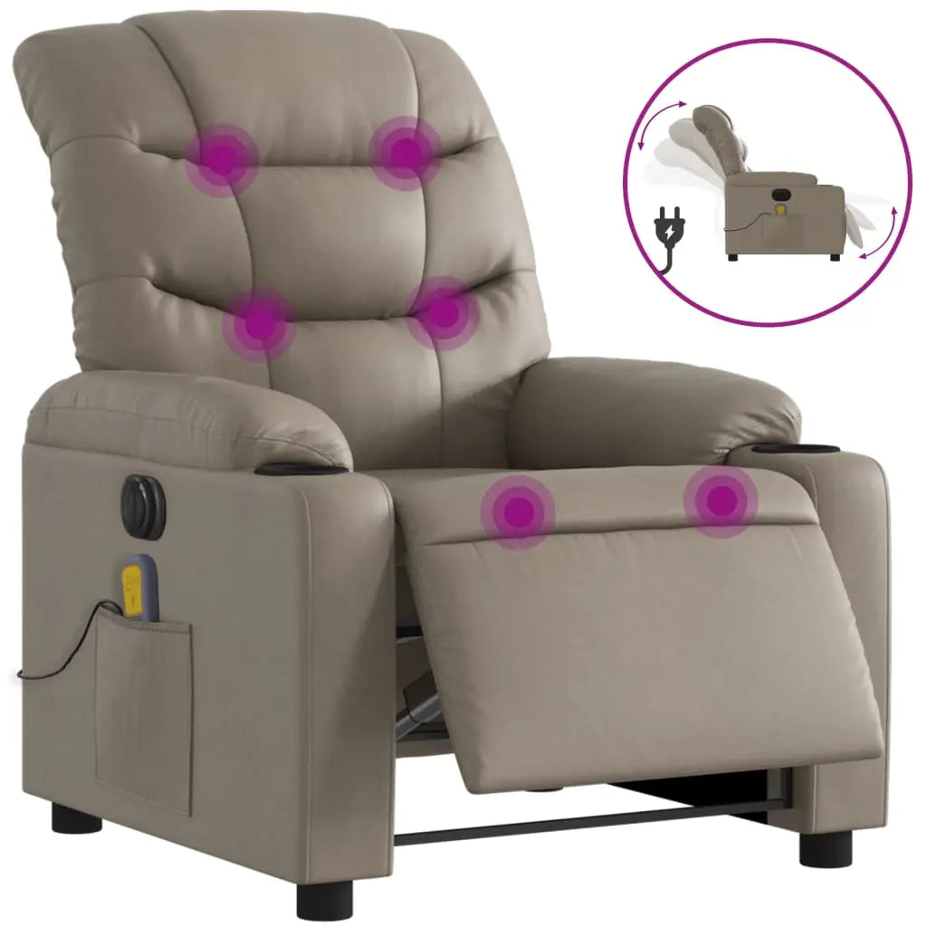 Fauteuil de massage inclinable électrique cappuccino similicuir - XIOS