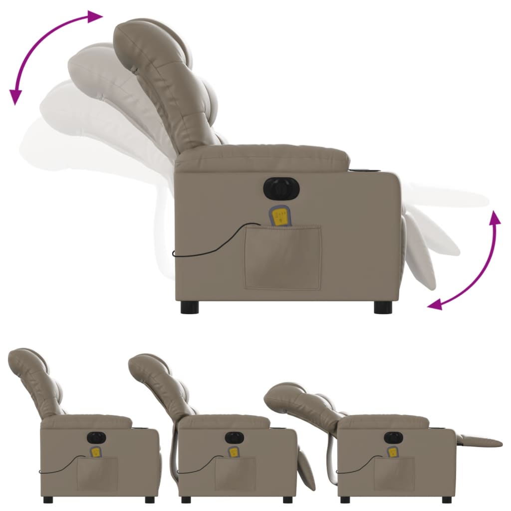Fauteuil de massage inclinable électrique cappuccino similicuir - XIOS