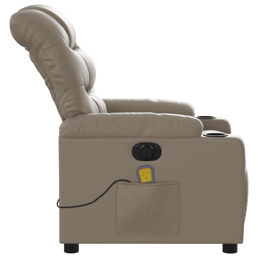 Fauteuil de massage inclinable électrique cappuccino similicuir - XIOS