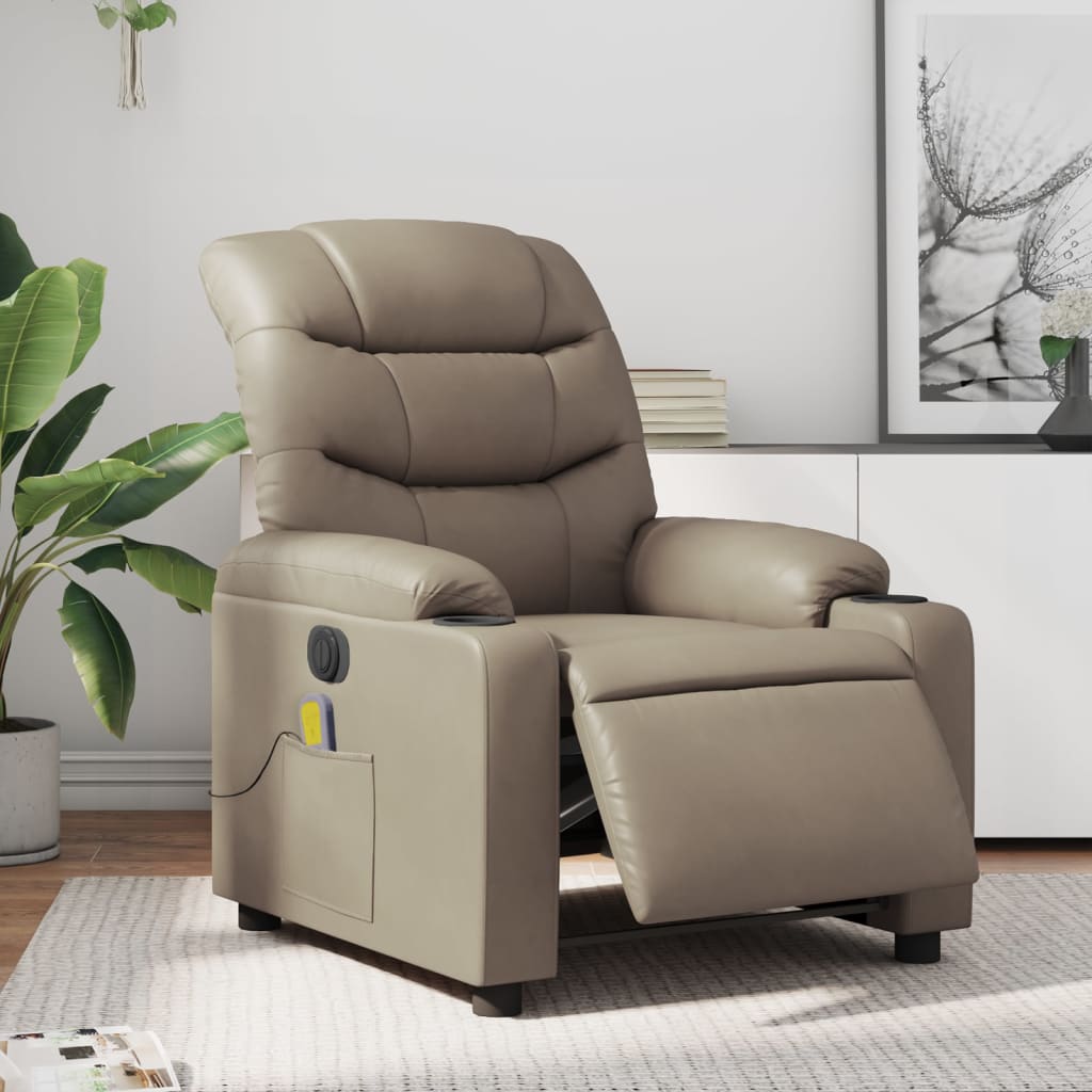 Fauteuil de massage inclinable électrique cappuccino similicuir - XIOS