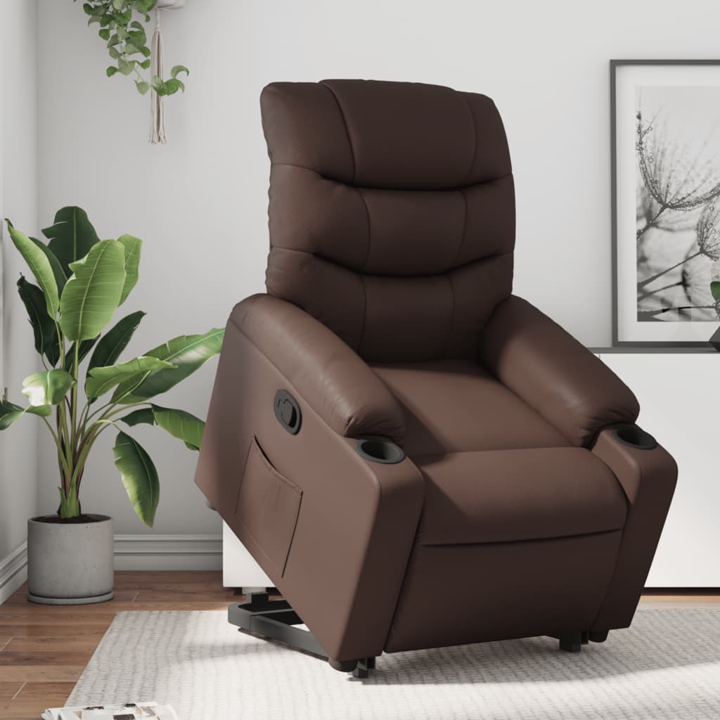 Fauteuil inclinable marron similicuir - XIOS