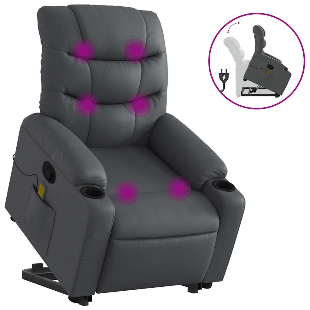 Fauteuil inclinable de massage Gris Similicuir - XIOS
