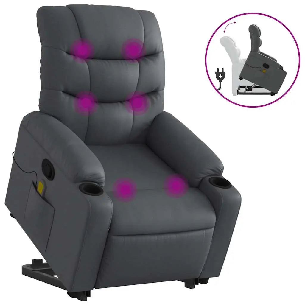 Fauteuil inclinable de massage Gris Similicuir - XIOS