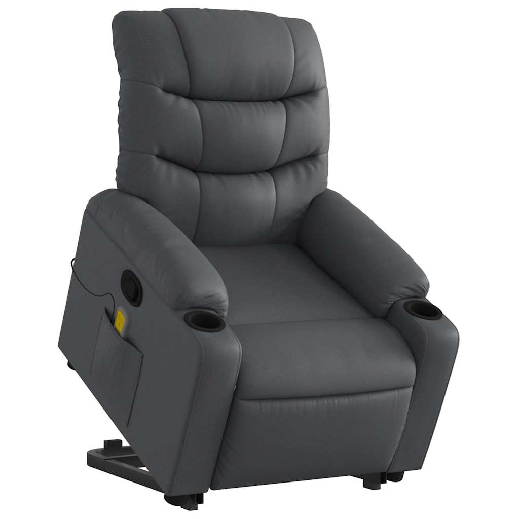 Fauteuil inclinable de massage Gris Similicuir - XIOS