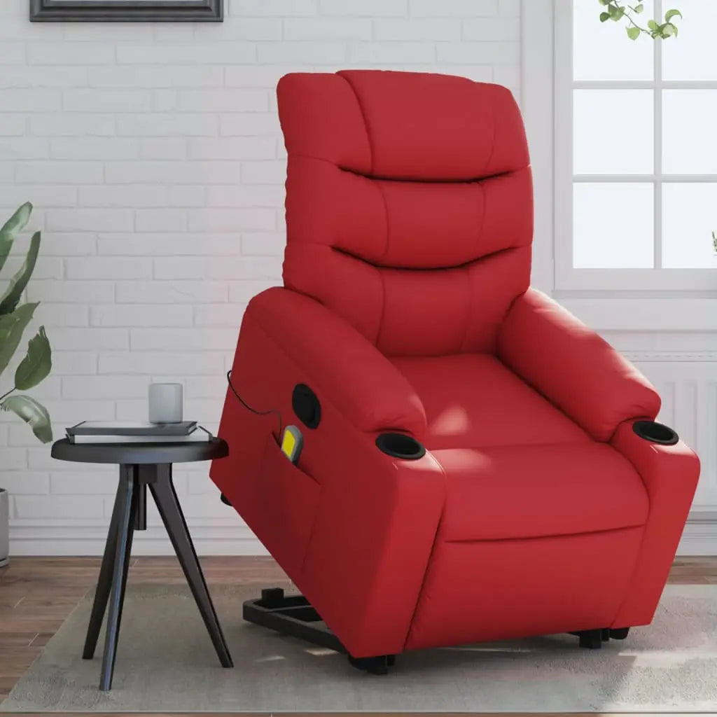 Fauteuil inclinable de massage Rouge Similicuir - XIOS