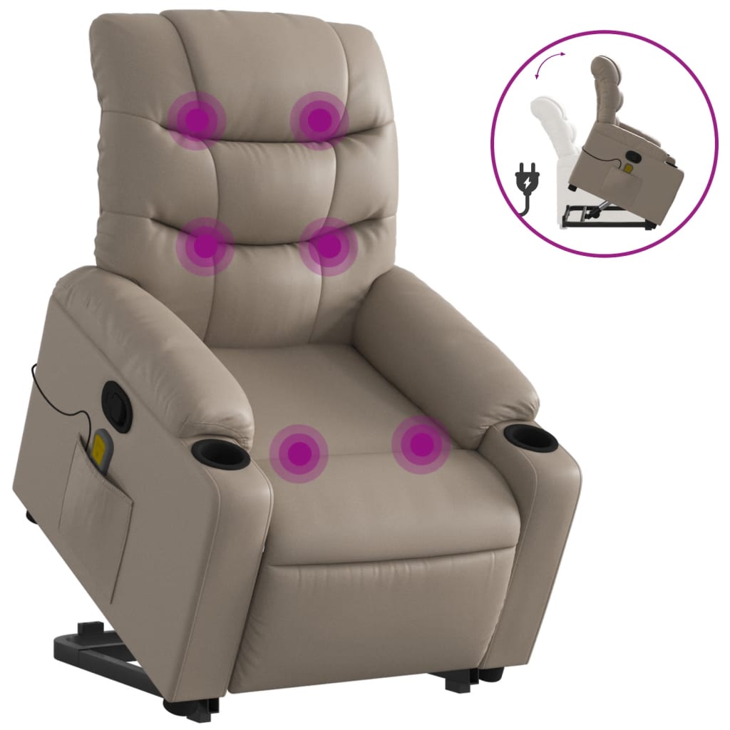 Fauteuil inclinable de massage Cappuccino Similicuir - XIOS