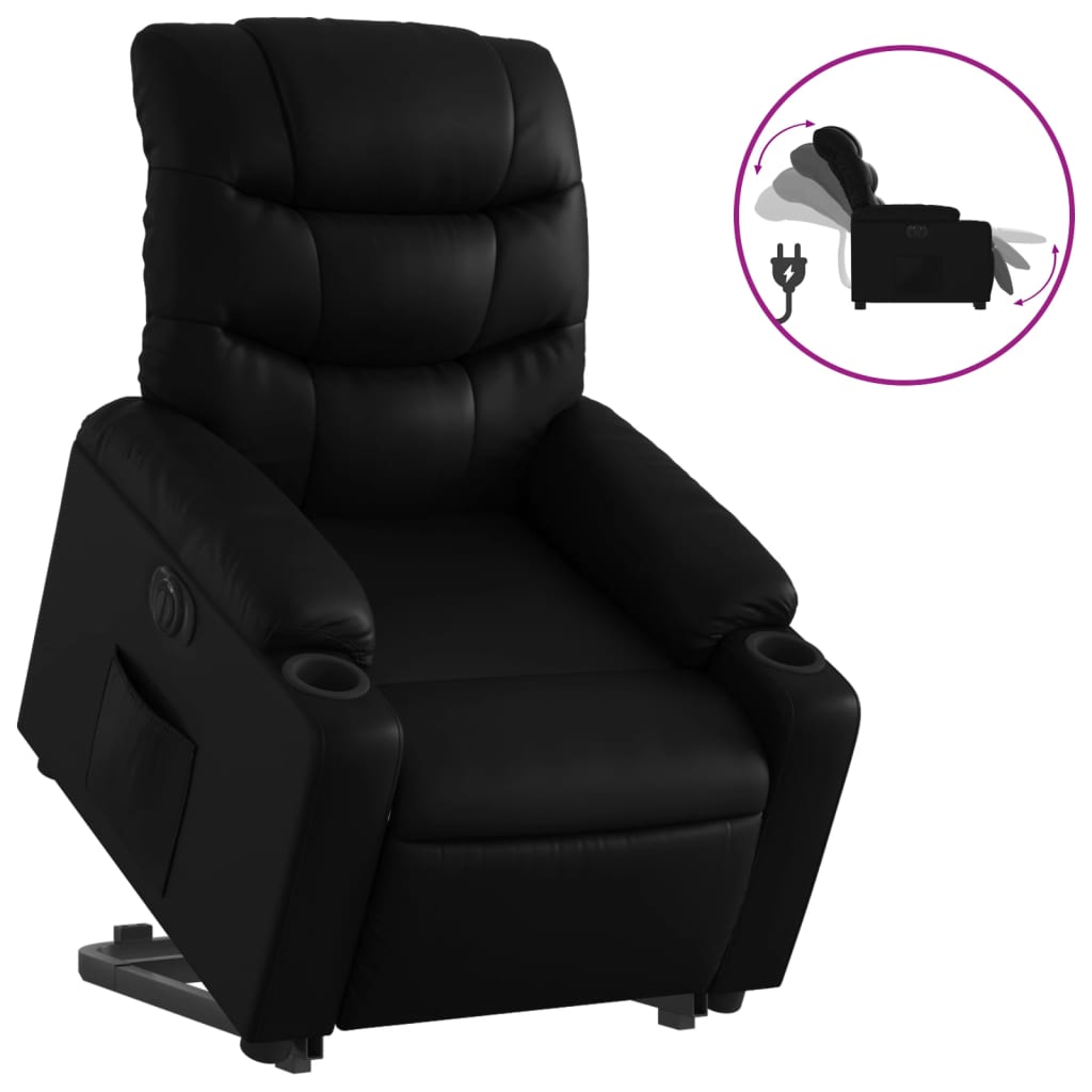 Fauteuil inclinable électrique noir similicuir - XIOS