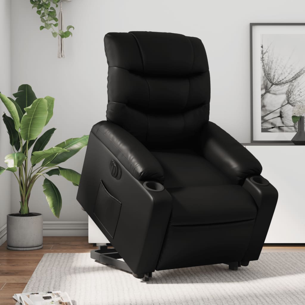 Fauteuil inclinable électrique noir similicuir - XIOS