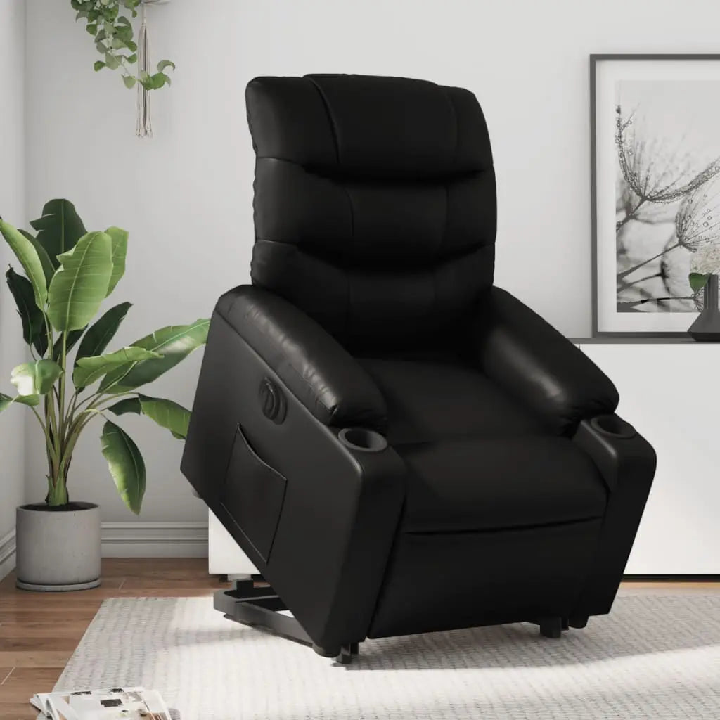 Fauteuil inclinable électrique noir similicuir - XIOS