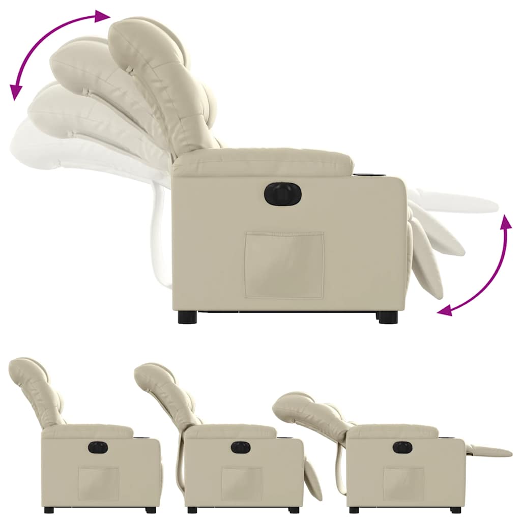 Fauteuil inclinable électrique crème similicuir - XIOS