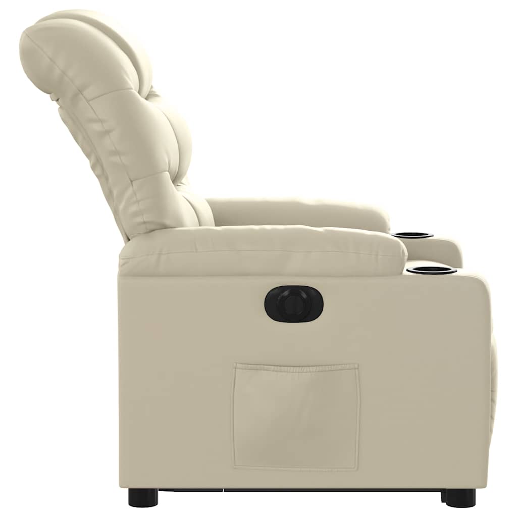 Fauteuil inclinable électrique crème similicuir - XIOS
