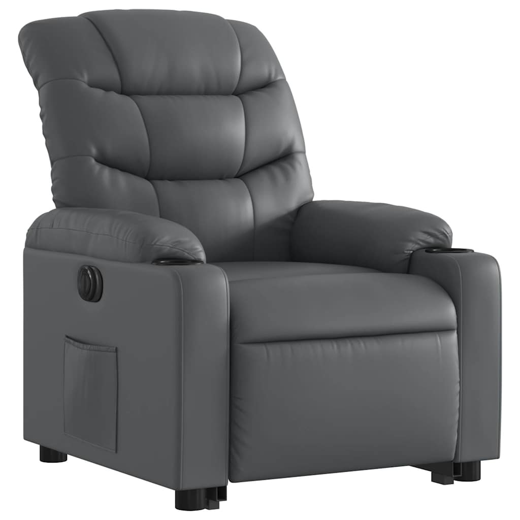 Fauteuil inclinable électrique gris similicuir - XIOS