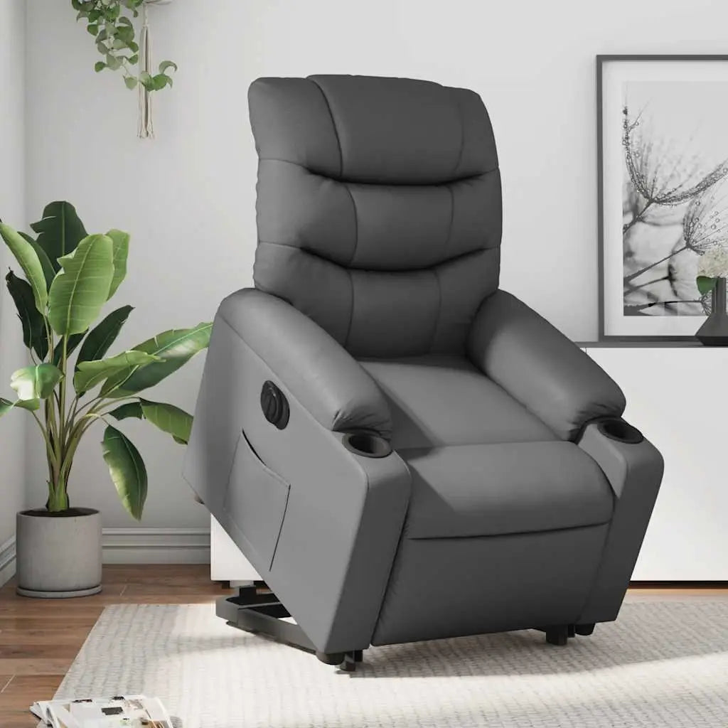 Fauteuil inclinable électrique gris similicuir - XIOS