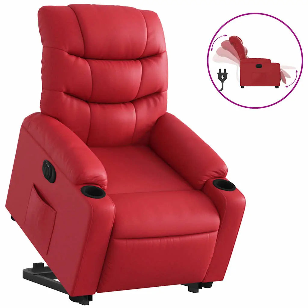 Fauteuil inclinable électrique rouge similicuir - XIOS