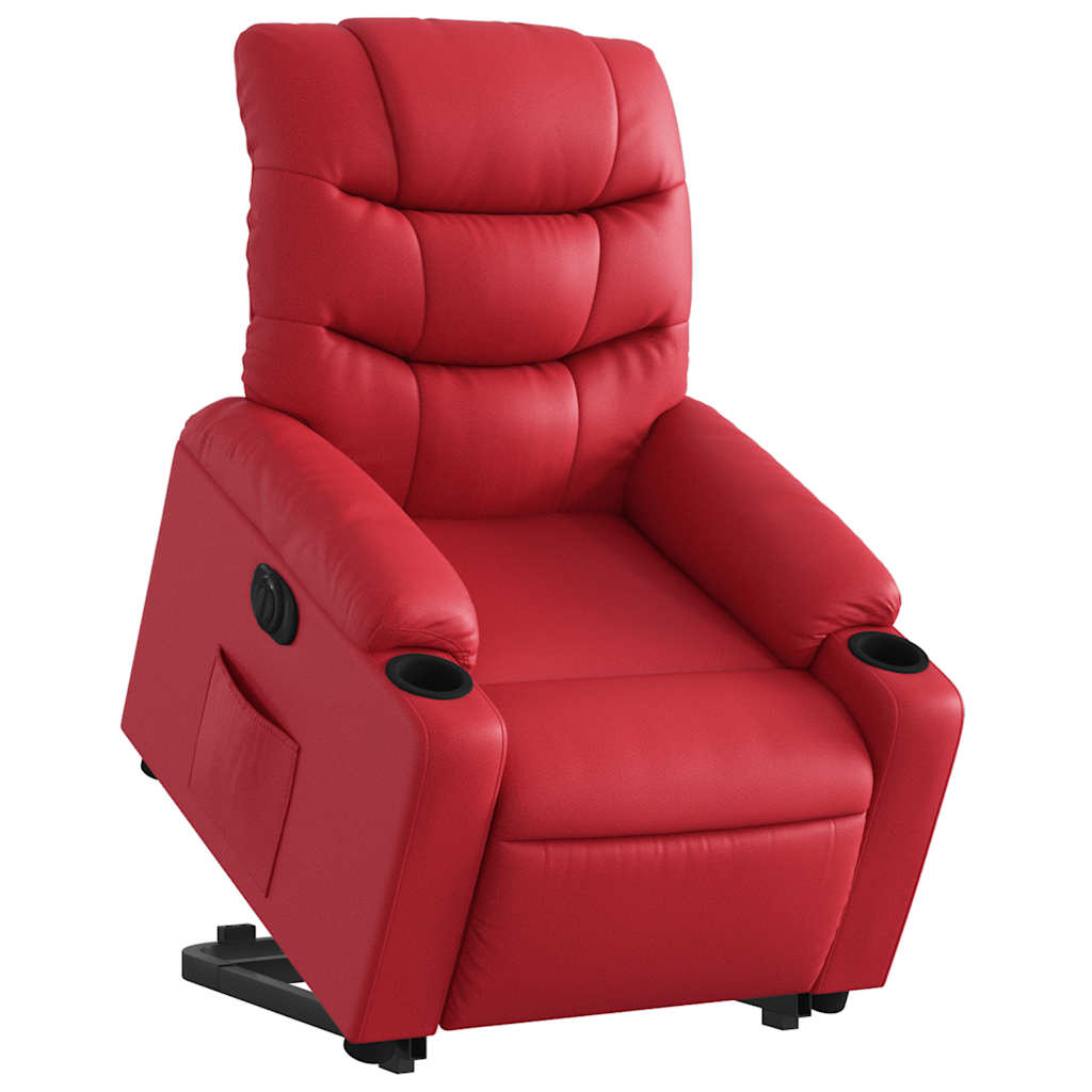 Fauteuil inclinable électrique rouge similicuir - XIOS