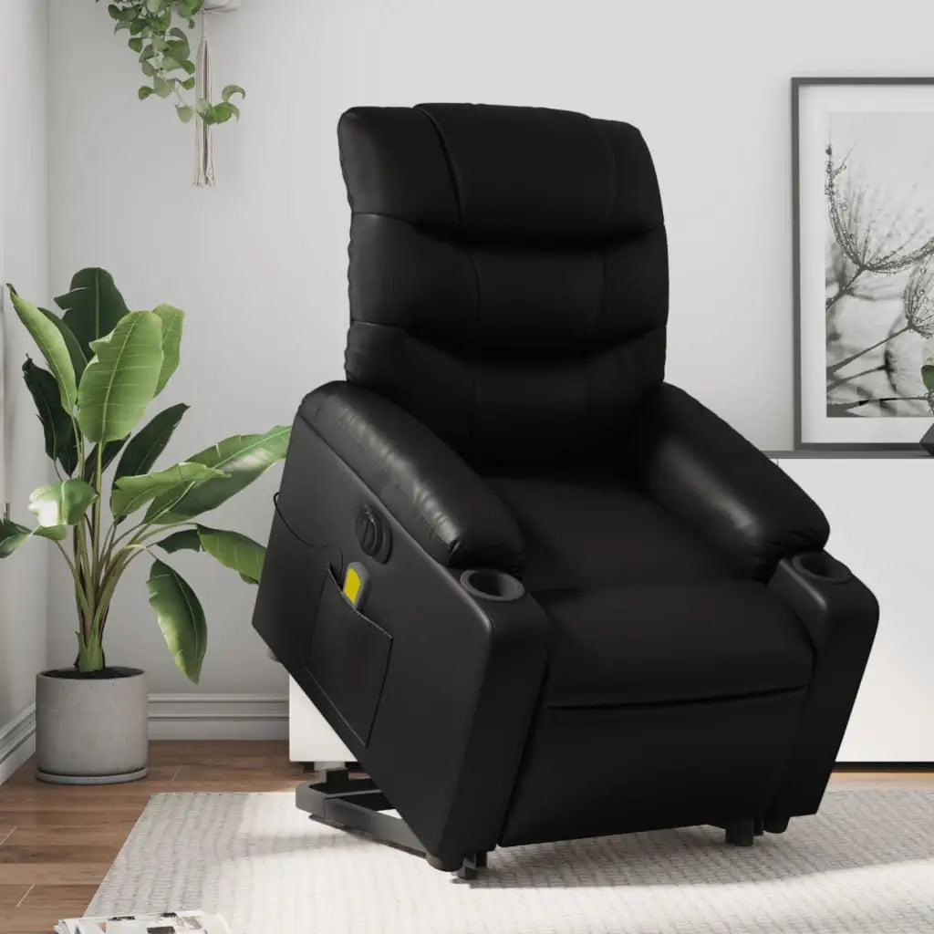 Fauteuil inclinable de massage électrique noir similicuir - XIOS