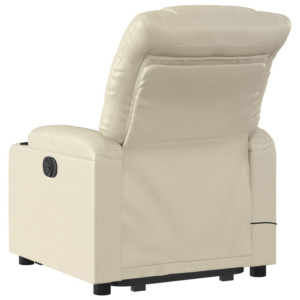 Fauteuil inclinable de massage électrique crème similicuir - XIOS
