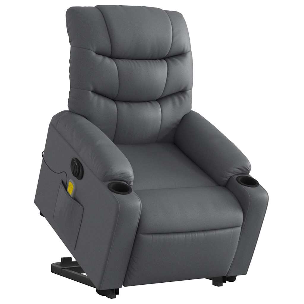 Fauteuil inclinable de massage électrique gris similicuir - XIOS