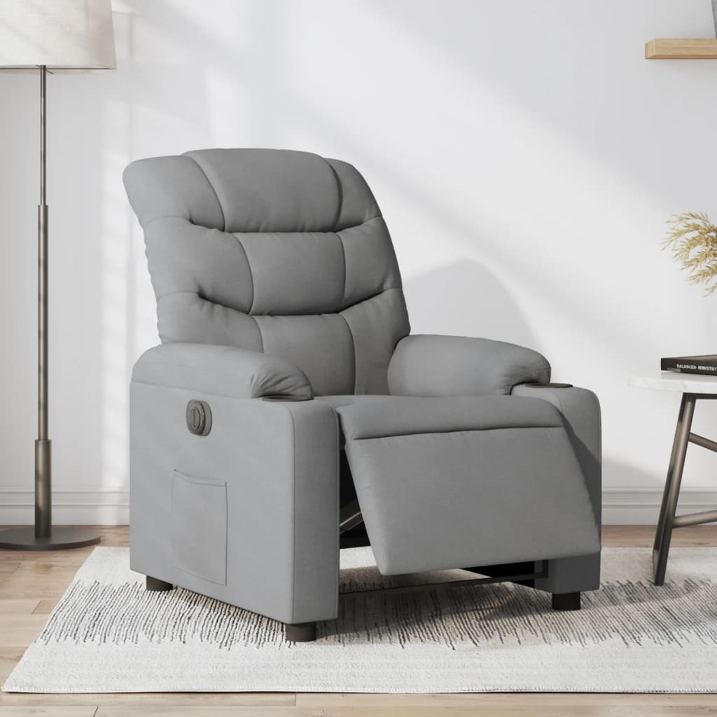 Fauteuil inclinable électrique Gris clair Tissu - XIOS