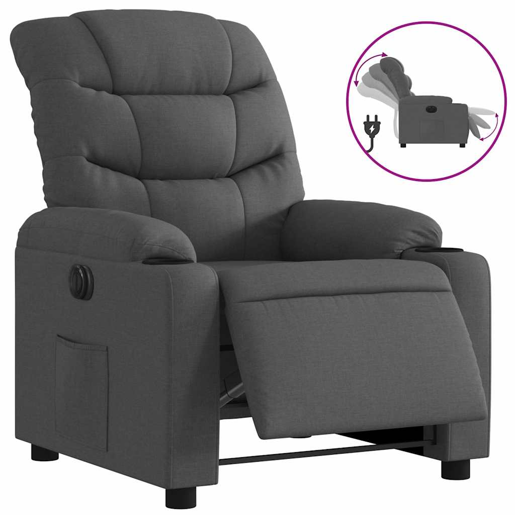 Fauteuil inclinable électrique Gris foncé Tissu - XIOS